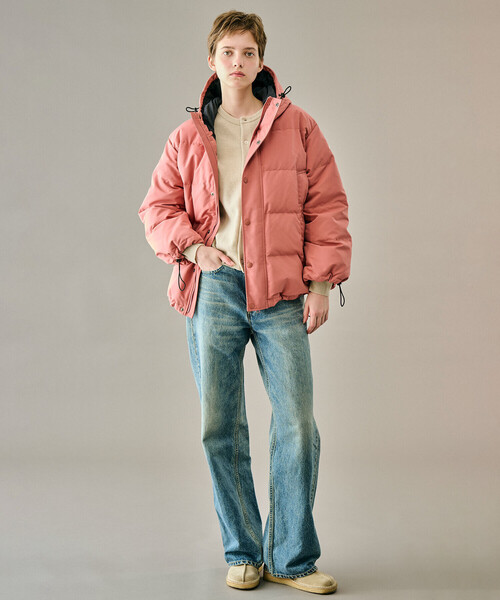 DANTON(ダントン)の「DANTON | ポリエステルタッサー ダウンフードジャケット WOMEN(ダウンジャケット/コート・レディース・ブラック/ピンク・S)」の8枚目の写真