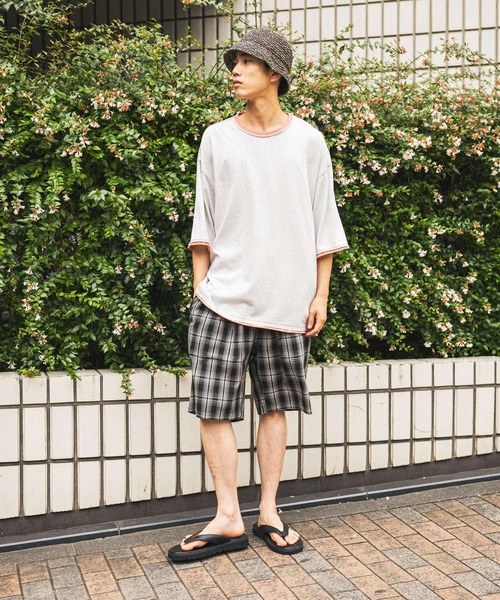 niko and...（ニコアンド）の「サッカーチェックショートパンツ（その他パンツ・メンズ・ブラック/ブラウン・LARGE/MEDIUM）」の3枚目の写真