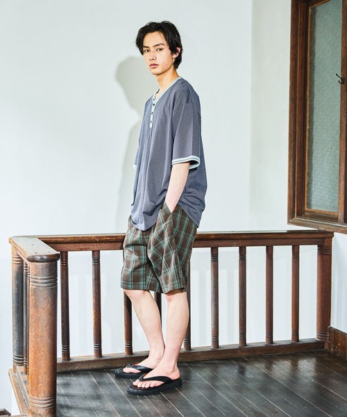 niko and...（ニコアンド）の「サッカーチェックショートパンツ（その他パンツ・メンズ・ブラック/ブラウン・LARGE/MEDIUM）」の9枚目の写真