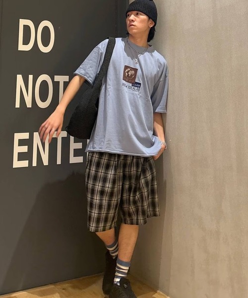 niko and...（ニコアンド）の「サッカーチェックショートパンツ（その他パンツ・メンズ・ブラック/ブラウン・LARGE/MEDIUM）」の15枚目の写真