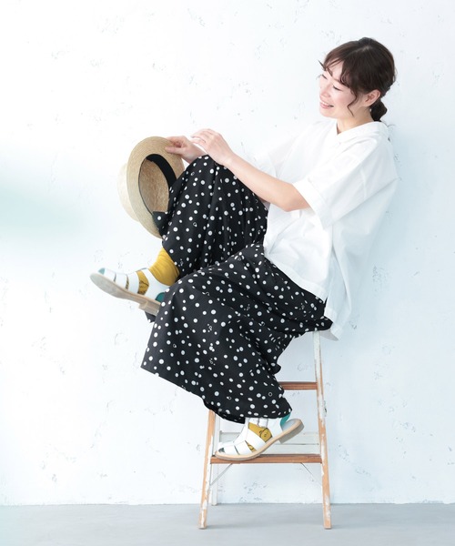 soulberry(ソウルベリー)の「しゅわしゅわドットのキュロット(その他パンツ・レディース・スミクロ・LL/3L/4L/5L/M/L)」の6枚目の写真