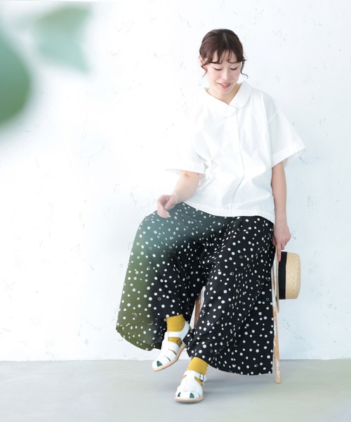 soulberry(ソウルベリー)の「しゅわしゅわドットのキュロット(その他パンツ・レディース・スミクロ・LL/3L/4L/5L/M/L)」の3枚目の写真