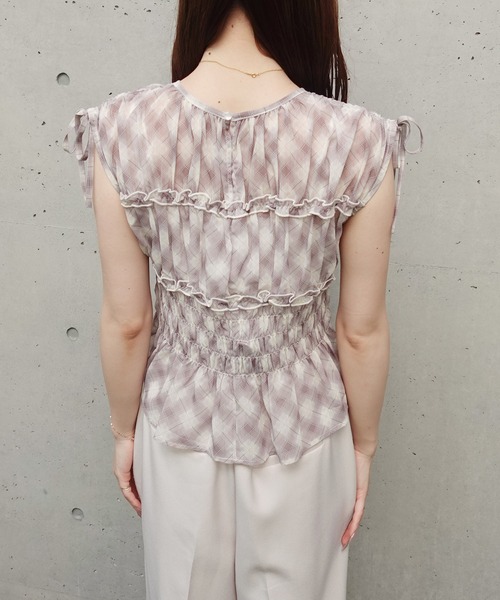 SOELA(ソエラ)の「【INGNI SOELA】チェックシャーリングブラウス/WEB限定(シャツ/ブラウス・レディース・ブラック系1/ブラウン系その他2・FREE)」の6枚目の写真