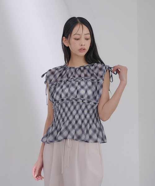 SOELA(ソエラ)の「【INGNI SOELA】チェックシャーリングブラウス/WEB限定(シャツ/ブラウス・レディース・ブラック系1/ブラウン系その他2・FREE)」の10枚目の写真