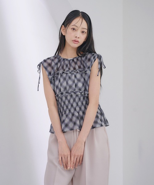 SOELA(ソエラ)の「【INGNI SOELA】チェックシャーリングブラウス/WEB限定(シャツ/ブラウス・レディース・ブラック系1/ブラウン系その他2・FREE)」の12枚目の写真