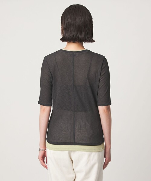 green label relaxing(グリーンレーベルリラクシング)の「シアー メランジ Tシャツ(Tシャツ/カットソー・レディース・ブラック/モカ/グレー・FREE)」の15枚目の写真