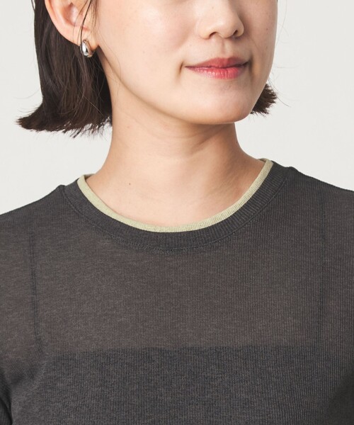 green label relaxing(グリーンレーベルリラクシング)の「シアー メランジ Tシャツ(Tシャツ/カットソー・レディース・ブラック/モカ/グレー・FREE)」の16枚目の写真