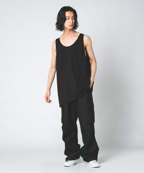 LOS ANGELES APPAREL(ロサンゼルスアパレル)の「【LOS ANGELES APPAREL/ロサンゼルスアパレル】 【綿100% 吸水性・可動性に優れ着心地抜群】1815GD 6.5オンス クラシックタンクトップ 厚手 無地 USA製 アメリカ製 インナー レイヤード(タンクトップ・メンズ・ブラック/ホワイト・MEDIUM/X-LARGE)」の4枚目の写真