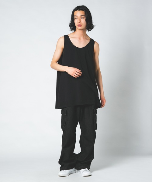 LOS ANGELES APPAREL(ロサンゼルスアパレル)の「【LOS ANGELES APPAREL/ロサンゼルスアパレル】 【綿100% 吸水性・可動性に優れ着心地抜群】1815GD 6.5オンス クラシックタンクトップ 厚手 無地 USA製 アメリカ製 インナー レイヤード(タンクトップ・メンズ・ブラック/ホワイト・MEDIUM/X-LARGE)」の5枚目の写真