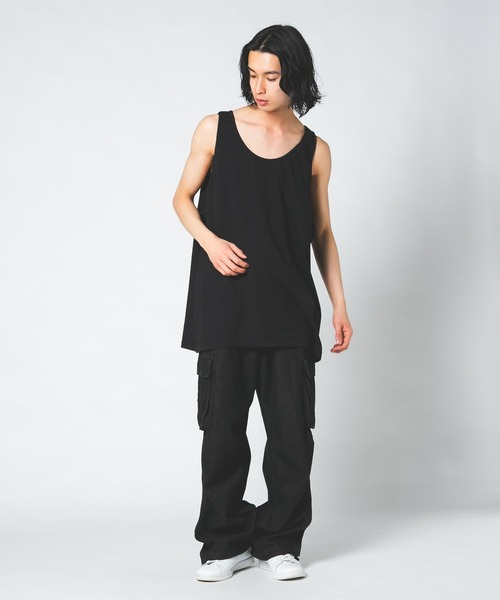 LOS ANGELES APPAREL(ロサンゼルスアパレル)の「【LOS ANGELES APPAREL/ロサンゼルスアパレル】 【綿100% 吸水性・可動性に優れ着心地抜群】1815GD 6.5オンス クラシックタンクトップ 厚手 無地 USA製 アメリカ製 インナー レイヤード(タンクトップ・メンズ・ブラック/ホワイト・MEDIUM/X-LARGE)」の6枚目の写真