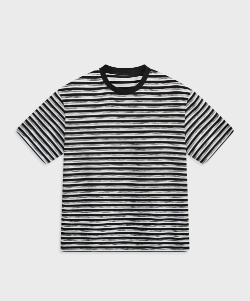MODE COMMUTER(モードコミューター)の「Striped Crew Neck S/S T-Shirt(Tシャツ/カットソー・メンズ・ブラウン/ブラック・SMALL/MEDIUM/LARGE)」の4枚目の写真