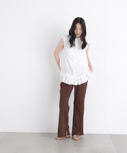 N.(N. Natural Beauty Basic)(エヌエヌナチュラルビューティーベーシック)の「ドライタッチフレアカットパンツ(その他パンツ・レディース・ダークブラウン/ブラック・P/S/MEDIUM)」の11枚目の写真