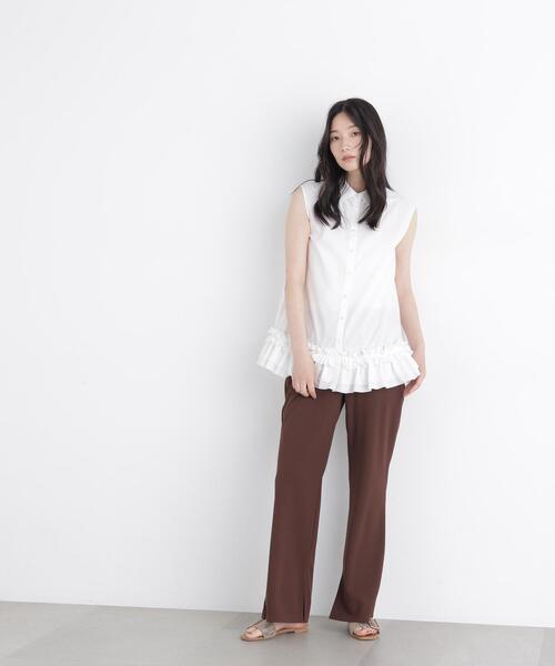 N.(N. Natural Beauty Basic)(エヌエヌナチュラルビューティーベーシック)の「ドライタッチフレアカットパンツ(その他パンツ・レディース・ダークブラウン/ブラック・P/S/MEDIUM)」の16枚目の写真