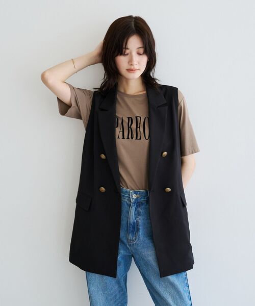 YECCA VECCA(イェッカヴェッカ)の「【接触冷感】フロッキーロゴTee(Tシャツ/カットソー・レディース・ブラウン/ダークベージュ・FREE)」の16枚目の写真