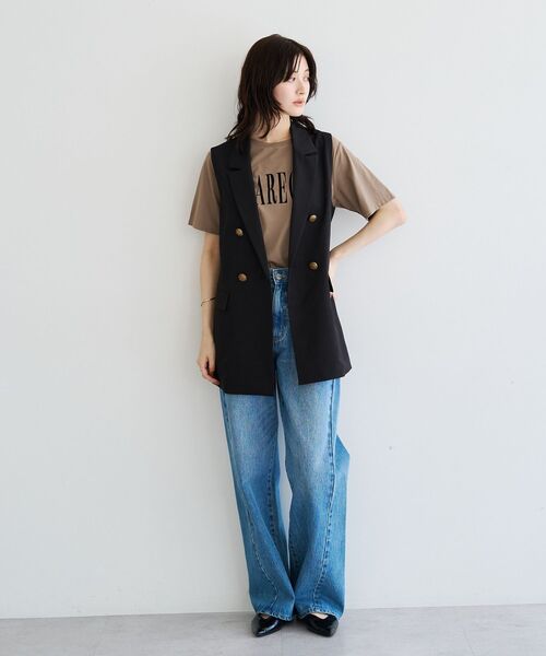 YECCA VECCA(イェッカヴェッカ)の「【接触冷感】フロッキーロゴTee(Tシャツ/カットソー・レディース・ブラウン/ダークベージュ・FREE)」の15枚目の写真