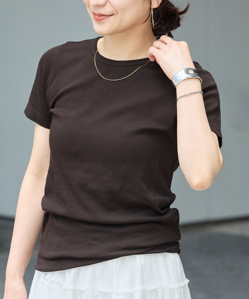 JOURNAL STANDARD（ジャーナルスタンダード）の「マルチマッチ シアーフライス無地/ボーダーTシャツ（Tシャツ/カットソー・レディース・ブルー/ブルー系その他/ブラウン/グレー/イエロー・FREE）」の2枚目の写真