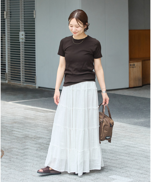 JOURNAL STANDARD（ジャーナルスタンダード）の「マルチマッチ シアーフライス無地/ボーダーTシャツ（Tシャツ/カットソー・レディース・ブルー/ブルー系その他/ブラウン/グレー/イエロー・FREE）」の12枚目の写真