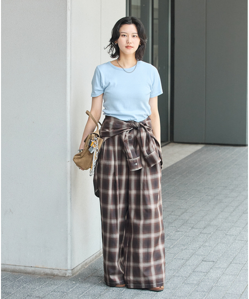 JOURNAL STANDARD（ジャーナルスタンダード）の「マルチマッチ シアーフライス無地/ボーダーTシャツ（Tシャツ/カットソー・レディース・ブルー/ブルー系その他/ブラウン/グレー/イエロー・FREE）」の14枚目の写真