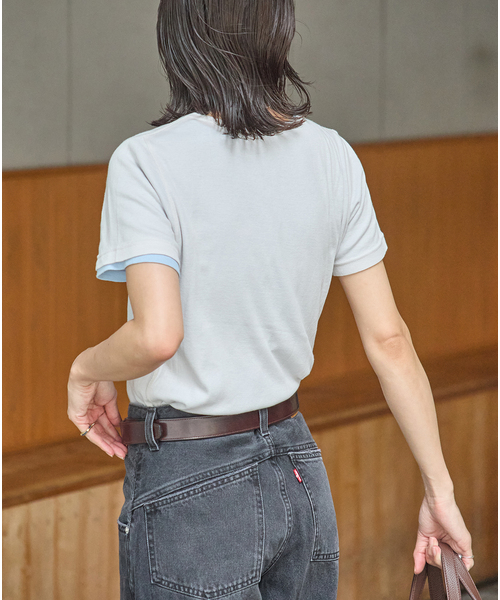 JOURNAL STANDARD（ジャーナルスタンダード）の「マルチマッチ シアーフライス無地/ボーダーTシャツ（Tシャツ/カットソー・レディース・ブルー/ブルー系その他/ブラウン/グレー/イエロー・FREE）」の18枚目の写真