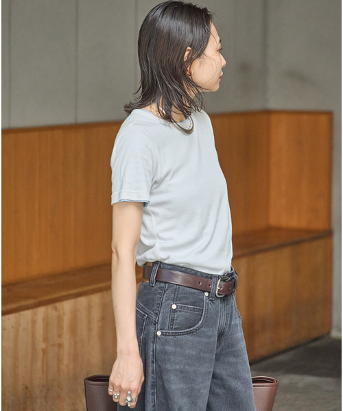 JOURNAL STANDARD（ジャーナルスタンダード）の「マルチマッチ シアーフライス無地/ボーダーTシャツ（Tシャツ/カットソー・レディース・ブルー/ブルー系その他/ブラウン/グレー/イエロー・FREE）」の19枚目の写真