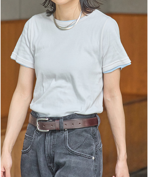 JOURNAL STANDARD（ジャーナルスタンダード）の「マルチマッチ シアーフライス無地/ボーダーTシャツ（Tシャツ/カットソー・レディース・ブルー/ブルー系その他/ブラウン/グレー/イエロー・FREE）」の20枚目の写真