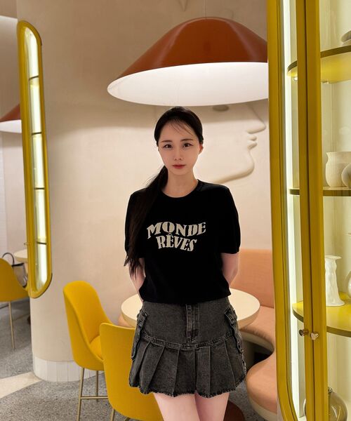 MIND BRIDGE WOMEN（マインドブリッジウーマン）の「[W]レタリングジャカードニット - 2カラー（ニット/セーター・レディース・ブラック/ライトブルー・55/66）」の8枚目の写真