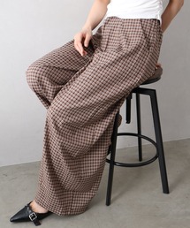 チェックワイドパンツ