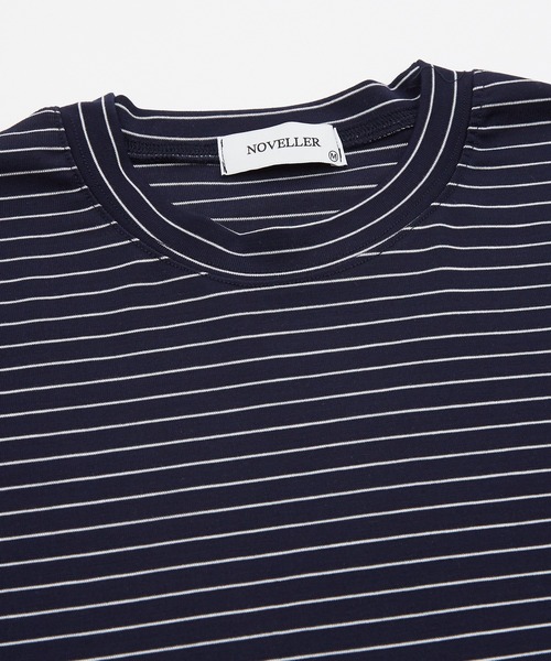 OXA(オグザ)の「ショート丈 半袖 細ボーダーTシャツ OXA(Tシャツ/カットソー・メンズ・ブラック/ネイビー/ホワイト・MEDIUM/LARGE)」の16枚目の写真