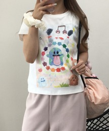 GRAF＆WU/グラフアンドウー色鉛筆手書きモチーフ風キュートおばけ2分袖Ｔシャツ