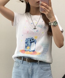 GRAF&WU/グラフアンドウー色鉛筆手書きモチーフ風キュートおばけ2分袖Tシャツ