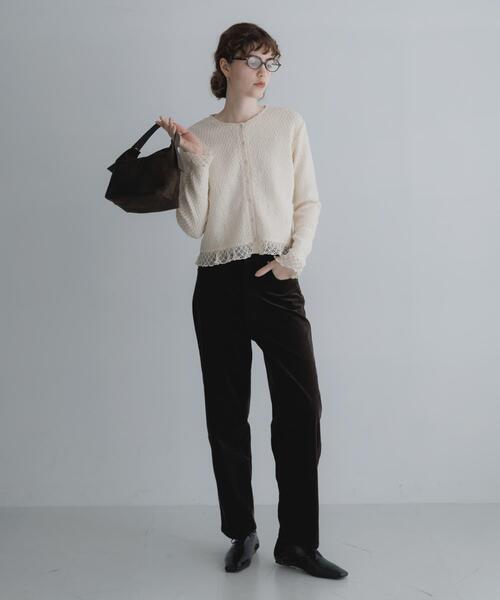 URBAN RESEARCH Sonny Label(アーバンリサーチサニーレーベル)の「『WEB限定』レースシャーリングフリルカットソー(Tシャツ/カットソー・レディース・ホワイト系その他/ブラック・FREE)」の11枚目の写真