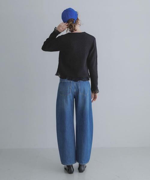 URBAN RESEARCH Sonny Label(アーバンリサーチサニーレーベル)の「『WEB限定』レースシャーリングフリルカットソー(Tシャツ/カットソー・レディース・ホワイト系その他/ブラック・FREE)」の20枚目の写真