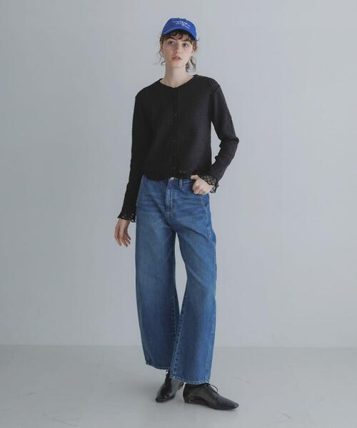 URBAN RESEARCH Sonny Label(アーバンリサーチサニーレーベル)の「『WEB限定』レースシャーリングフリルカットソー(Tシャツ/カットソー・レディース・ホワイト系その他/ブラック・FREE)」の21枚目の写真