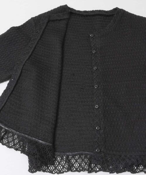 URBAN RESEARCH Sonny Label(アーバンリサーチサニーレーベル)の「『WEB限定』レースシャーリングフリルカットソー(Tシャツ/カットソー・レディース・ホワイト系その他/ブラック・FREE)」の3枚目の写真