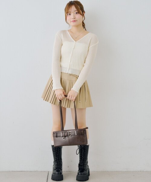 Another Branch olive des olive（アナザーブランチオリーブデオリーブ）の「シアーベルスリーブスパンコールカーディガン（カーディガン/ボレロ・レディース・ブラック/ブラウン/アイボリー・FREE）」の12枚目の写真