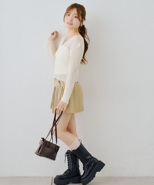 Another Branch olive des olive（アナザーブランチオリーブデオリーブ）の「シアーベルスリーブスパンコールカーディガン（カーディガン/ボレロ・レディース・ブラック/ブラウン/アイボリー・FREE）」の13枚目の写真