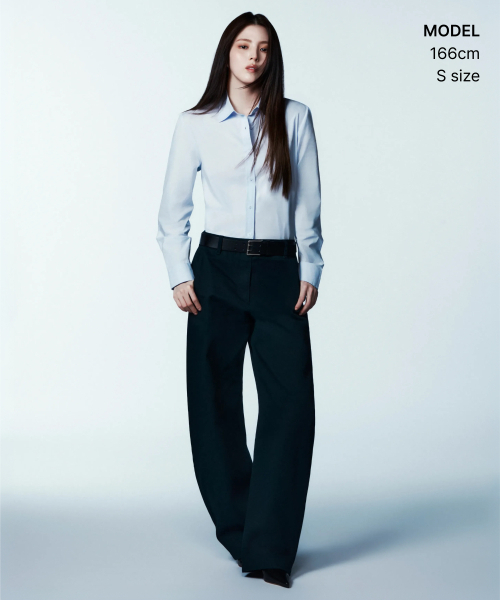 MUSINSA STANDARD WOMAN（ムシンサスタンダードウーマン）の「ウィメンズレギュラーワッシドポプリンシャツ[ペイルブルー]（シャツ/ブラウス・レディース・その他・LARGE/MEDIUM/SMALL/X-SMALL）」の2枚目の写真
