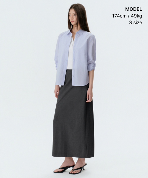 MUSINSA STANDARD WOMAN（ムシンサスタンダードウーマン）の「ウィメンズレギュラーワッシドポプリンシャツ[ペイルブルー]（シャツ/ブラウス・レディース・その他・LARGE/MEDIUM/SMALL/X-SMALL）」の4枚目の写真