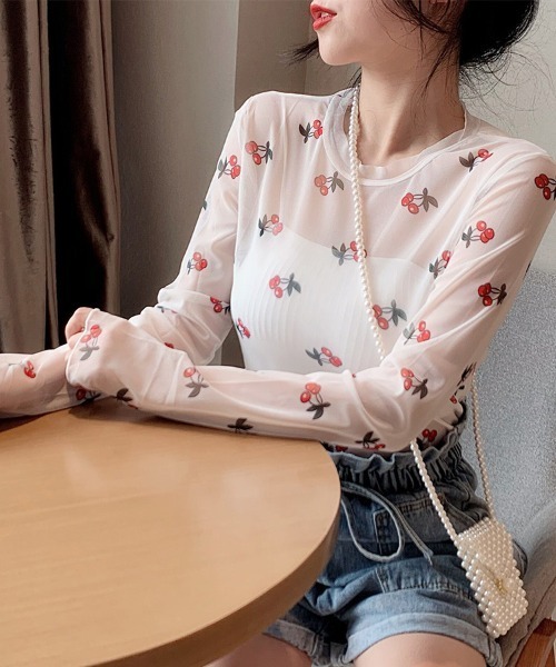ONEP STAR(ワンピスター)の「総柄シアー長袖カットソー(Tシャツ/カットソー・レディース・G/F/E/D/C/B/A・FREE)」の13枚目の写真