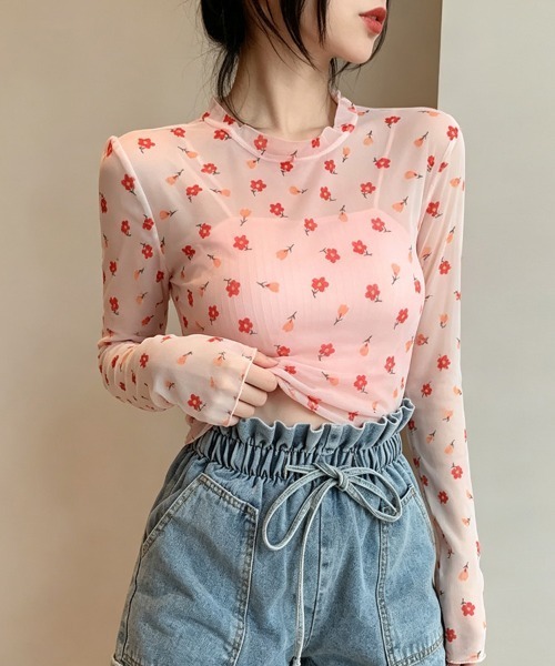 ONEP STAR(ワンピスター)の「総柄シアー長袖カットソー(Tシャツ/カットソー・レディース・G/F/E/D/C/B/A・FREE)」の17枚目の写真