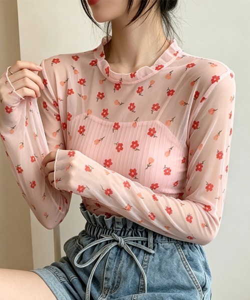 ONEP STAR(ワンピスター)の「総柄シアー長袖カットソー(Tシャツ/カットソー・レディース・G/F/E/D/C/B/A・FREE)」の18枚目の写真