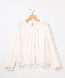 ジョーゼットシフォン 裾レースブラウス