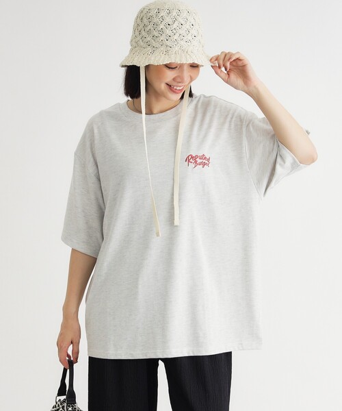 HONEYSUCKLE ROSE（ハニーサックルローズ）の「ハンバーガーバックプリントTシャツ（Tシャツ/カットソー・レディース・アイボリー/ネイビー・04/05）」の5枚目の写真