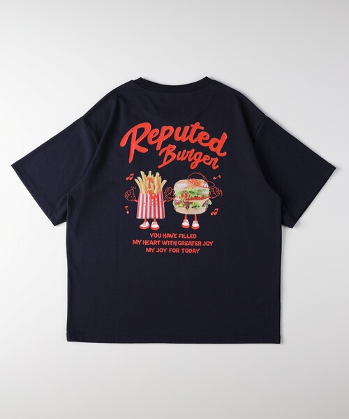HONEYSUCKLE ROSE（ハニーサックルローズ）の「ハンバーガーバックプリントTシャツ（Tシャツ/カットソー・レディース・アイボリー/ネイビー・04/05）」の11枚目の写真