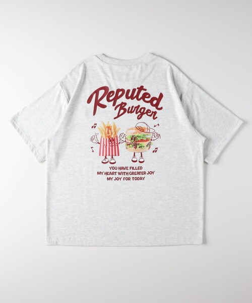 HONEYSUCKLE ROSE（ハニーサックルローズ）の「ハンバーガーバックプリントTシャツ（Tシャツ/カットソー・レディース・アイボリー/ネイビー・04/05）」の13枚目の写真