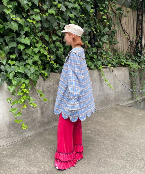 HELLO.SANFRANCISCO(ハローサンフランシスコ)の「【HELLO.SANFRANCISCO/ハローサンフランシスコ】チェックフリルビックカラーチュニック(シャツ/ブラウス・レディース・ブルー/イエロー・ONE SIZE)」の9枚目の写真