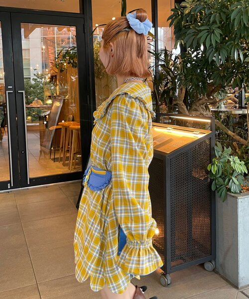 HELLO.SANFRANCISCO(ハローサンフランシスコ)の「【HELLO.SANFRANCISCO/ハローサンフランシスコ】チェックフリルビックカラーチュニック(シャツ/ブラウス・レディース・ブルー/イエロー・ONE SIZE)」の14枚目の写真