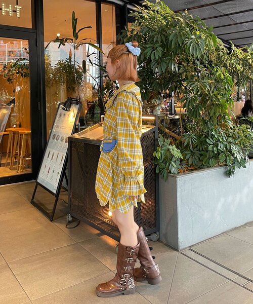 HELLO.SANFRANCISCO(ハローサンフランシスコ)の「【HELLO.SANFRANCISCO/ハローサンフランシスコ】チェックフリルビックカラーチュニック(シャツ/ブラウス・レディース・ブルー/イエロー・ONE SIZE)」の17枚目の写真