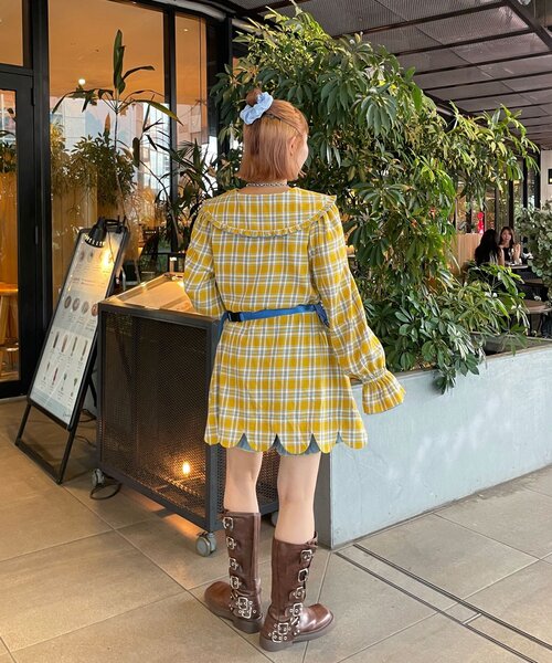 HELLO.SANFRANCISCO(ハローサンフランシスコ)の「【HELLO.SANFRANCISCO/ハローサンフランシスコ】チェックフリルビックカラーチュニック(シャツ/ブラウス・レディース・ブルー/イエロー・ONE SIZE)」の18枚目の写真