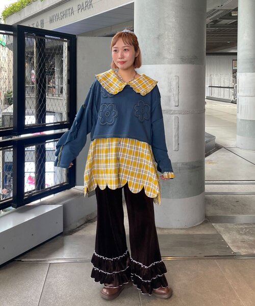HELLO.SANFRANCISCO(ハローサンフランシスコ)の「【HELLO.SANFRANCISCO/ハローサンフランシスコ】チェックフリルビックカラーチュニック(シャツ/ブラウス・レディース・ブルー/イエロー・ONE SIZE)」の21枚目の写真